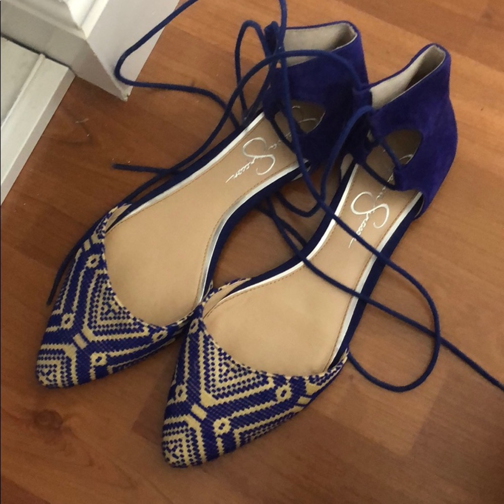Jessica Simpson lace up flats